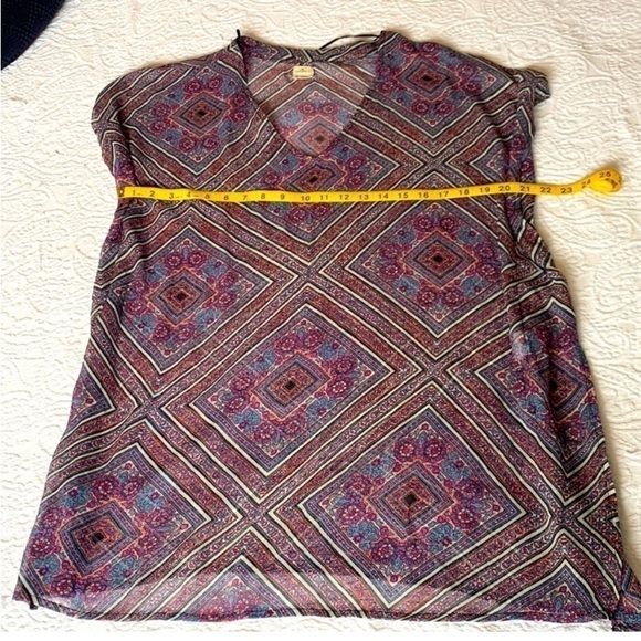 O’Neill Semi Sheer Tunic Swim Cover Up Top Purple Blue Oversized Small - Picture 5 of 7